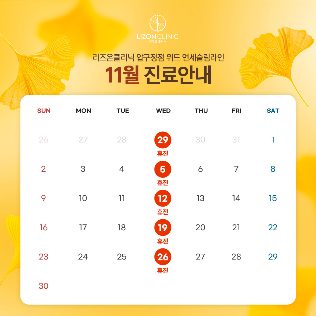 2025년 11월 진료휴진 안내